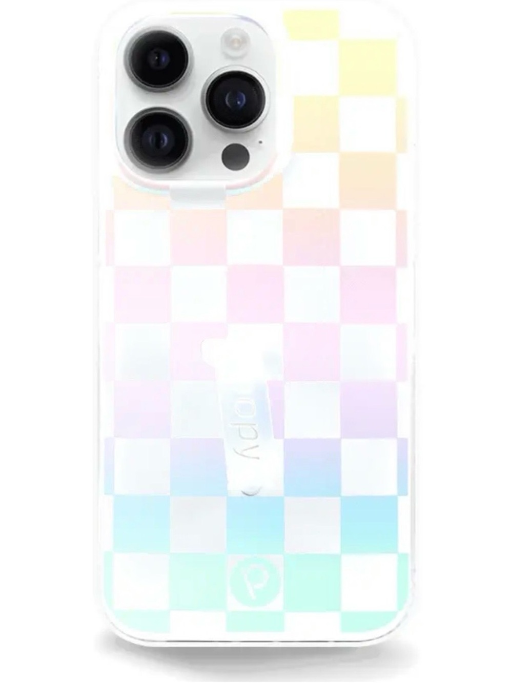 Pearl Checkered Iridescent Loopy Case for iPhone 11/Xr